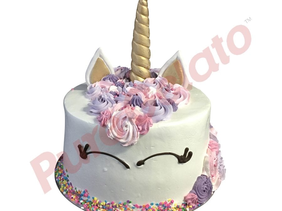 UNICORN FACE Double stack pastel Purple pink Colours+sprinkles